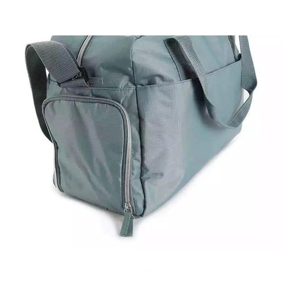 DSW  Blue Gym Bag Nylon-Top zip closure 17" L x 7½" W x 12" H NEW - Picture 7 of 9